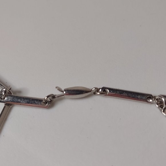 Very Long Silver Tone Dangling Bar Necklace 53.5 Inches - Picture 8 of 11
